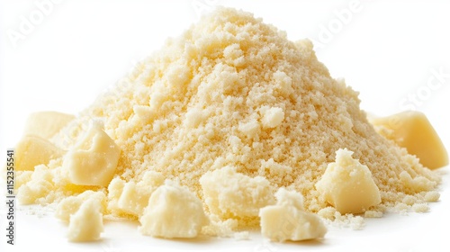 Parmesan cheese isolated on white background