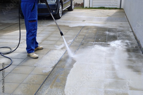 Powerful Driveway Cleaning with Pressure Washer – Home Maintenance