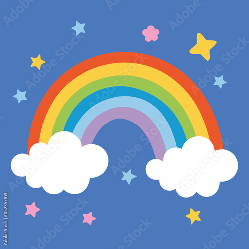 rainbow with clouds