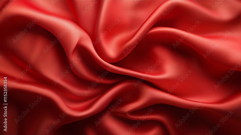 Fototapeta premium Silky Red Satin Fabric Background.