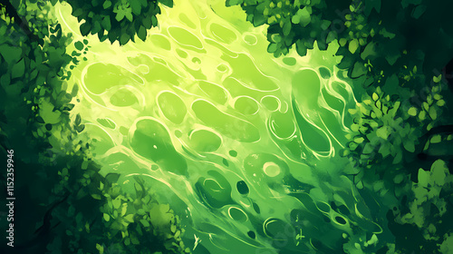 Organic mottled green background. Dappled. Illustration