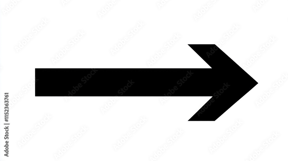 Black arrow points right on clear background indicating direction for movement or navigation Black arrow points right on clear background indicating direction for movement or navigation