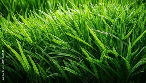 Lush grass texture, vibrant green with fine details of individual blades.