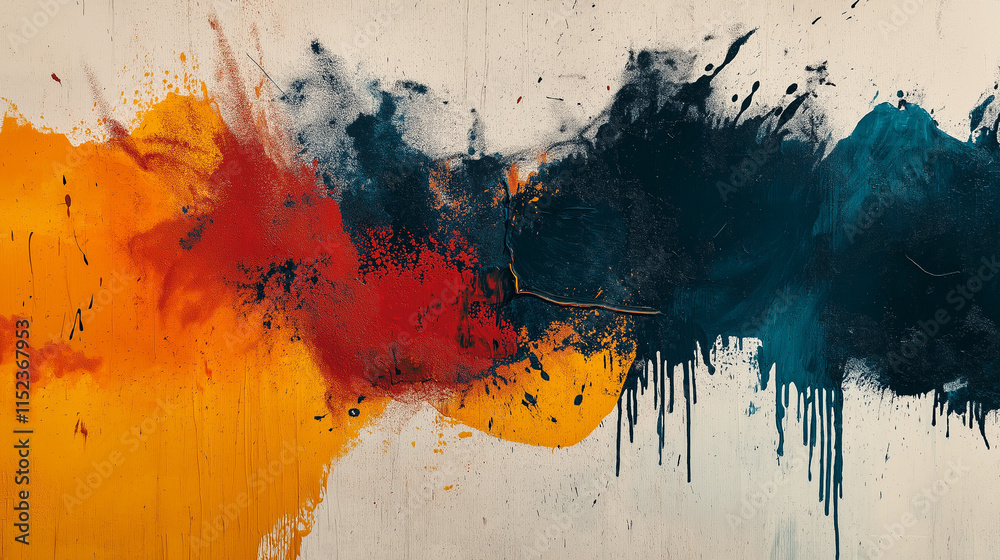 Fototapeta premium Artistic spontaneity with ink smudges and bold textured compositions. 