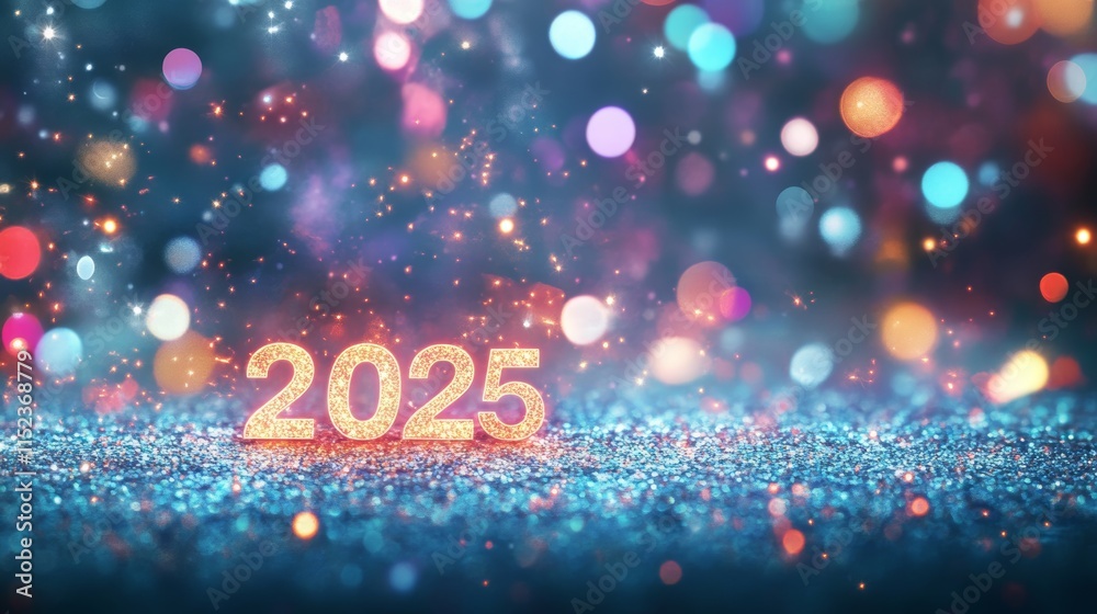 Obraz premium Glimmering 2025: A Sparkling New Year's Eve Celebration