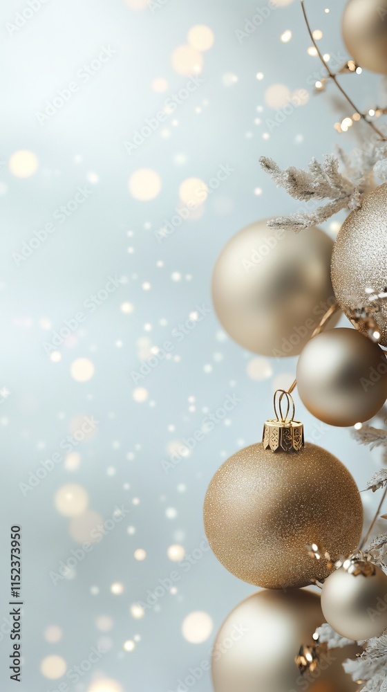 A christmas tree with gold ornaments on a blue background A christmas tree with gold ornaments on a blue background