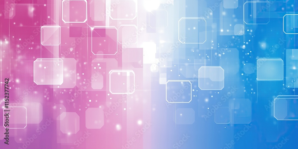 Abstract tech background with pink and blue glowing squares and soft light effects Abstract tech background with pink and blue glowing squares and soft light effects