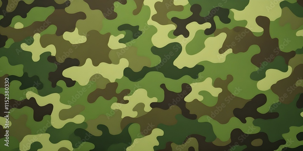 Fototapeta premium Camouflage Pattern - Military Green and Brown Blotchy Design