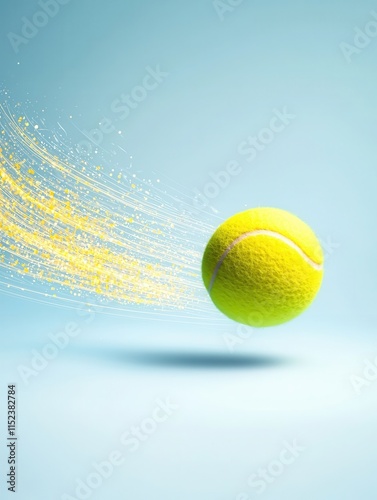 Dynamic Motion of a Tennis Ball in Vivid Colors