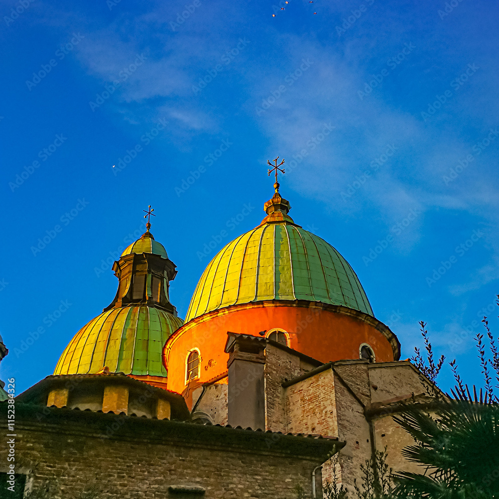 Fototapeta premium View of the domes of the Cathedral of Treviso, Veneto, Italy