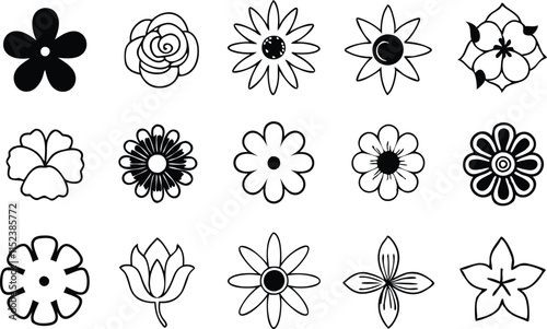 Creative Vector Flowers Bundle for Designers
