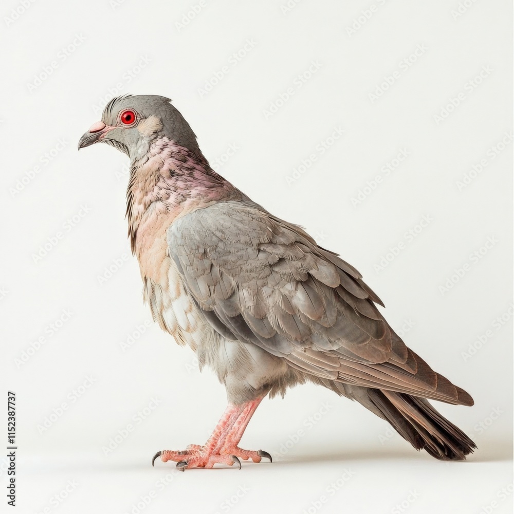 a pigeon is standing on a white background a pigeon is standing on a white background