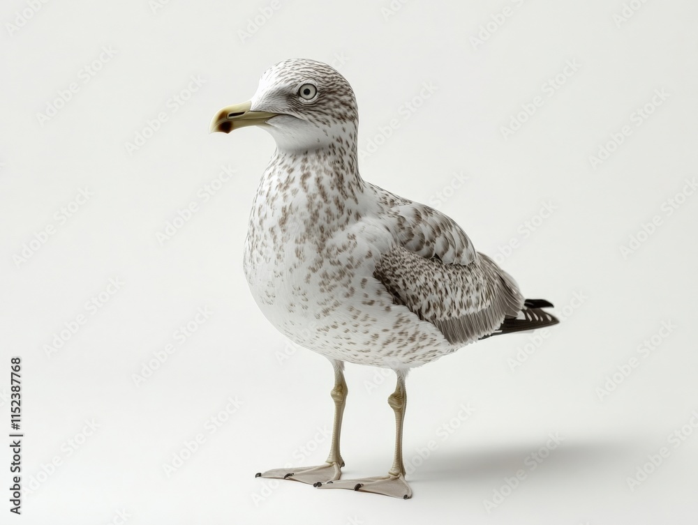 seagull standing on a white background