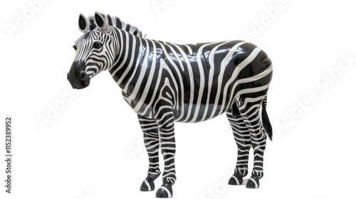 A curious zebra with bold isolated transparent background photo