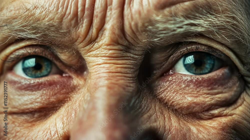 Expressive aging: closeup journey through expressive elderly eyes Expressive aging: closeup journey through expressive elderly eyes