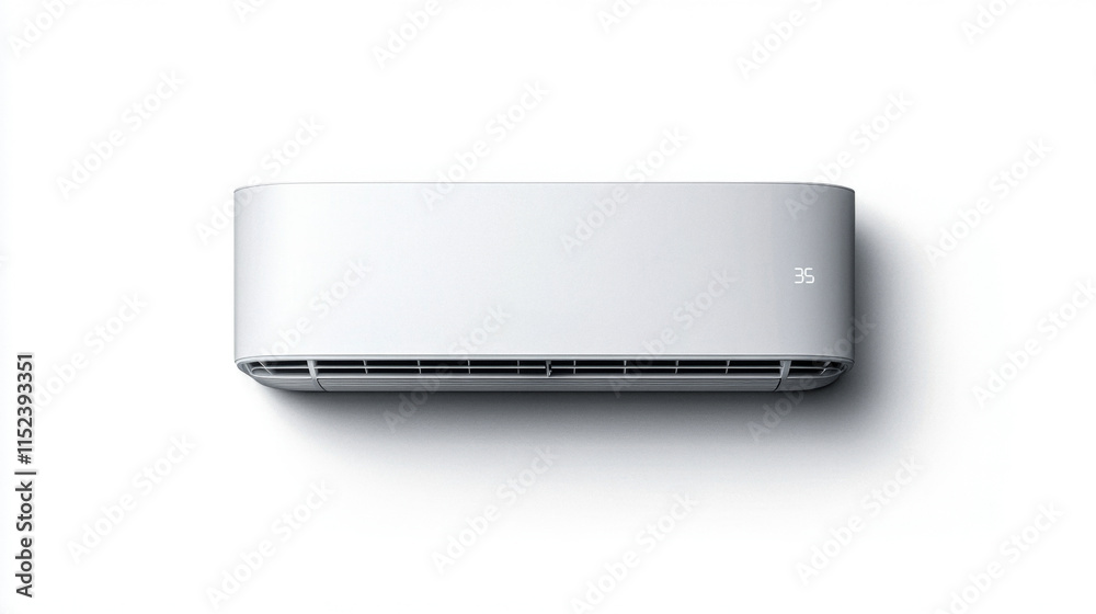 Modern wall-mounted air conditioner unit with digital display Modern wall-mounted air conditioner unit with digital display