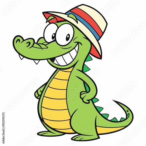 cartoon illustration of a crocodile