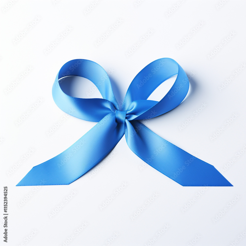 perfect shaped blue awareness ribbon, plain white background perfect shaped blue awareness ribbon, plain white background