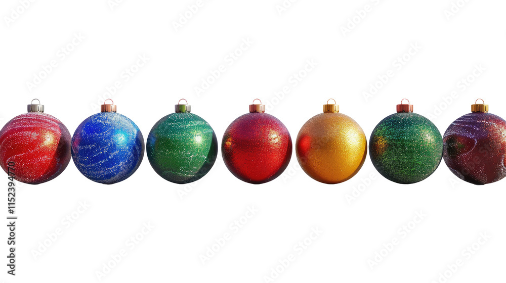 A festive set of Christmas ball isolate background A festive set of Christmas ball isolate background