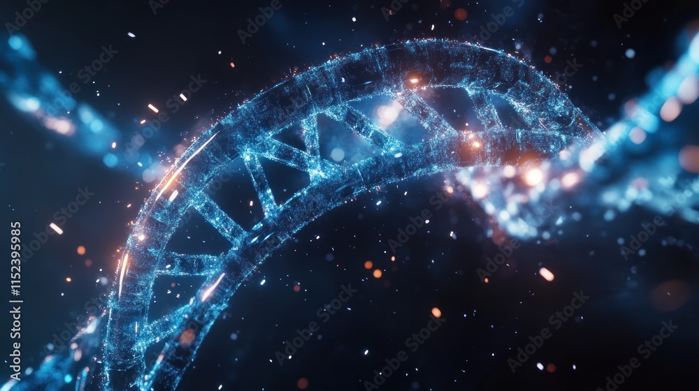 Glowing DNA double helix structure. Glowing DNA double helix structure.