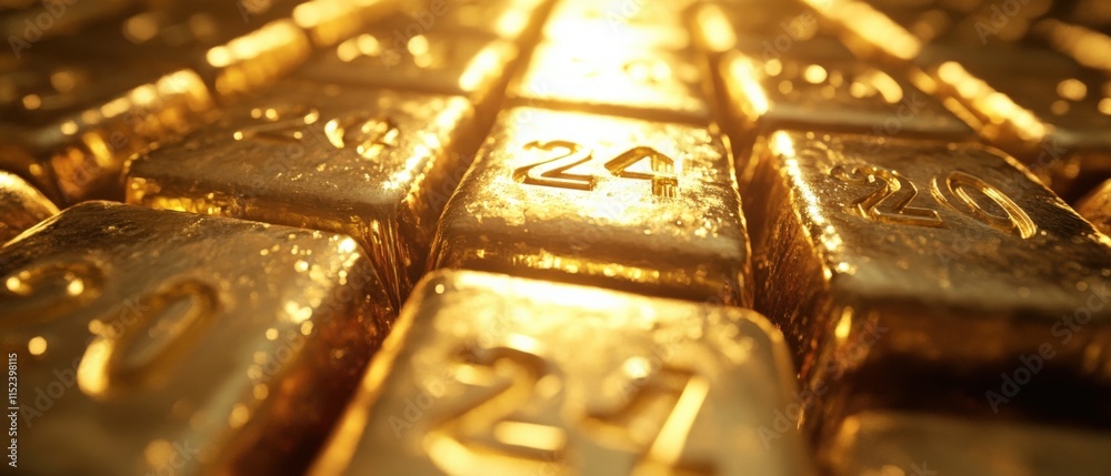 close up of gold bars with numbers stamped on them close up of gold bars with numbers stamped on them