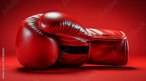 Dynamic red boxing glove delivering a forceful punch against a vibrant red backdrop