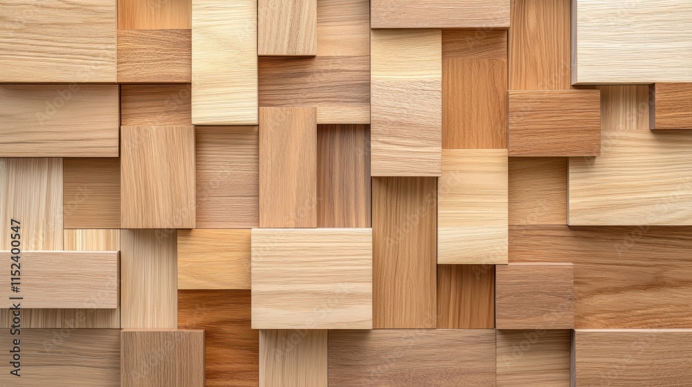 Diverse collection of wooden blocks in various sizes and shades, arranged in a captivating pattern Diverse collection of wooden blocks in various sizes and shades, arranged in a captivating pattern