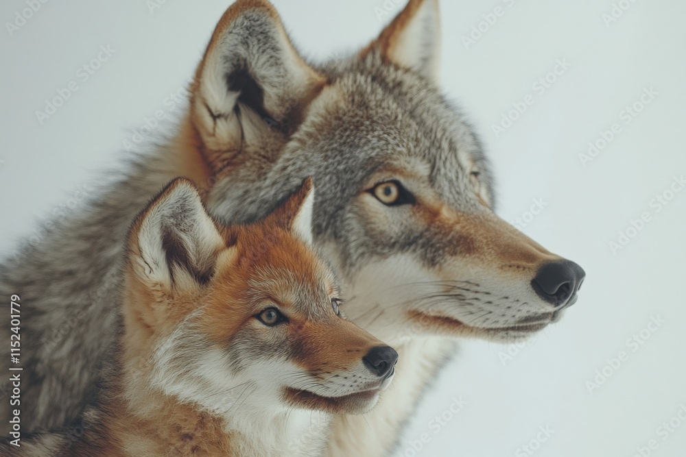 Obraz premium coyote and fox portrait