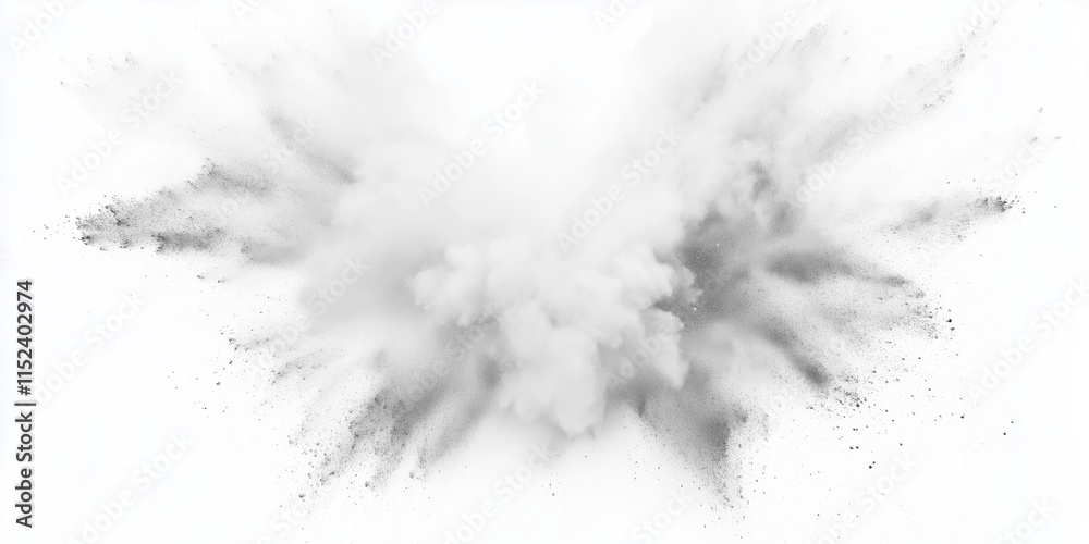 Fototapeta premium Abstract White Explosion of Powder on a White Background