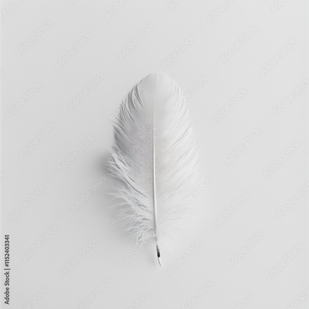 a single white feather on a white background a single white feather on a white background