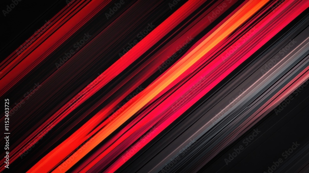 Obraz premium Abstract lines in red and black create a dynamic visual effect.
