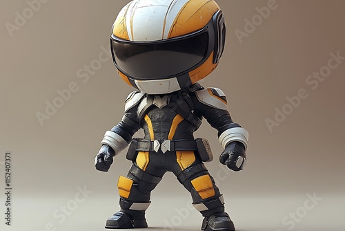 Chibi Futuristic Racer Stands Ready For Action photo