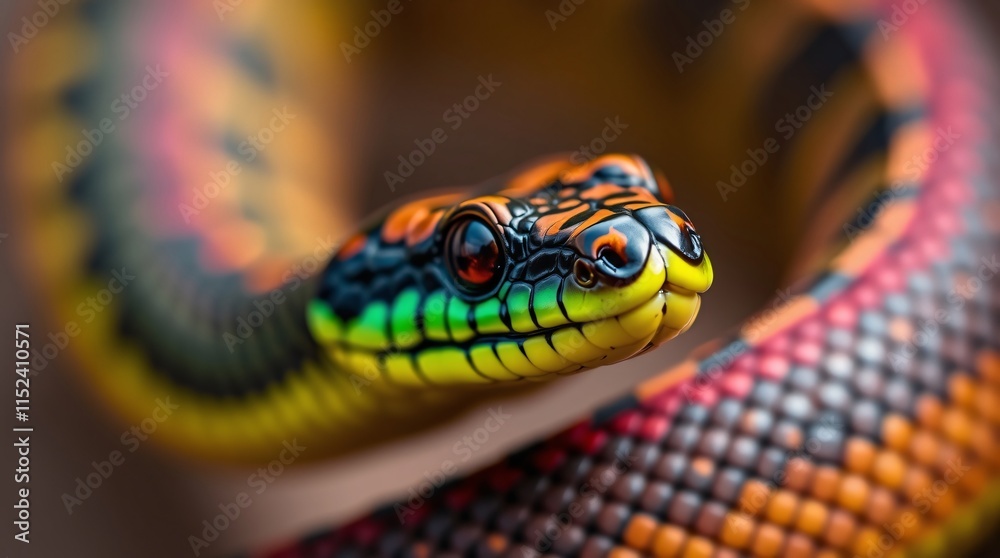 Close-Up Nature Photography of a Snake in Vibrant Colors and Natural Habitat Close-Up Nature Photography of a Snake in Vibrant Colors and Natural Habitat