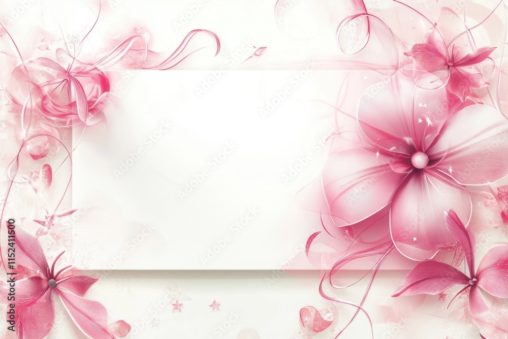 Fototapeta premium pink background with flowers