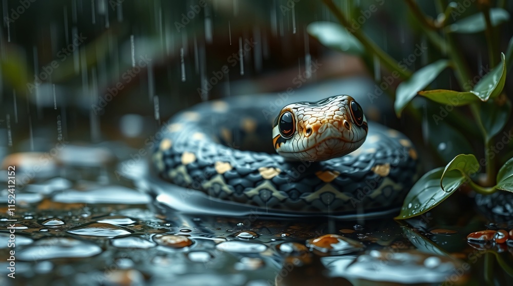 Close-Up Nature Photography of a Snake in Vibrant Colors and Natural Habitat Close-Up Nature Photography of a Snake in Vibrant Colors and Natural Habitat