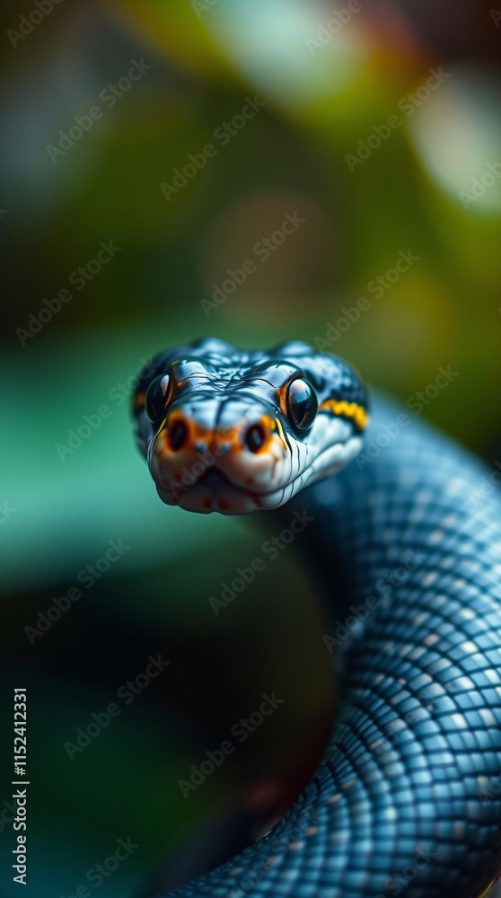 Close-Up Nature Photography of a Snake in Vibrant Colors and Natural Habitat Close-Up Nature Photography of a Snake in Vibrant Colors and Natural Habitat
