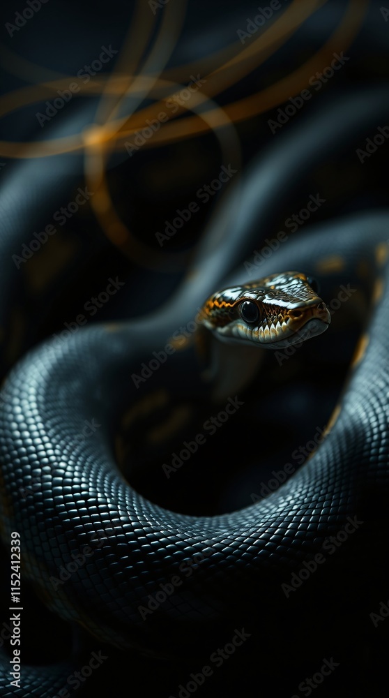Fototapeta premium Close-Up Nature Photography of a Snake in Vibrant Colors and Natural Habitat