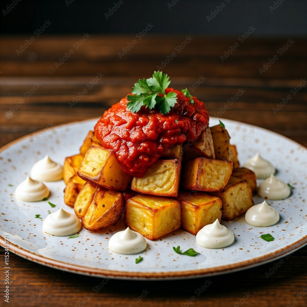 Classic Patatas Bravas with Spicy Red Sauce Classic Patatas Bravas with Spicy Red Sauce