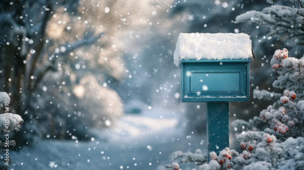 A letter box in winter A letter box in winter