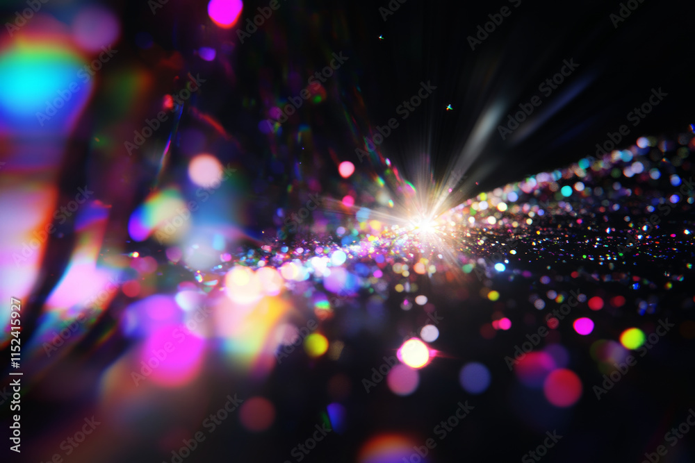 Obraz premium Abstract light refraction effect on a black background