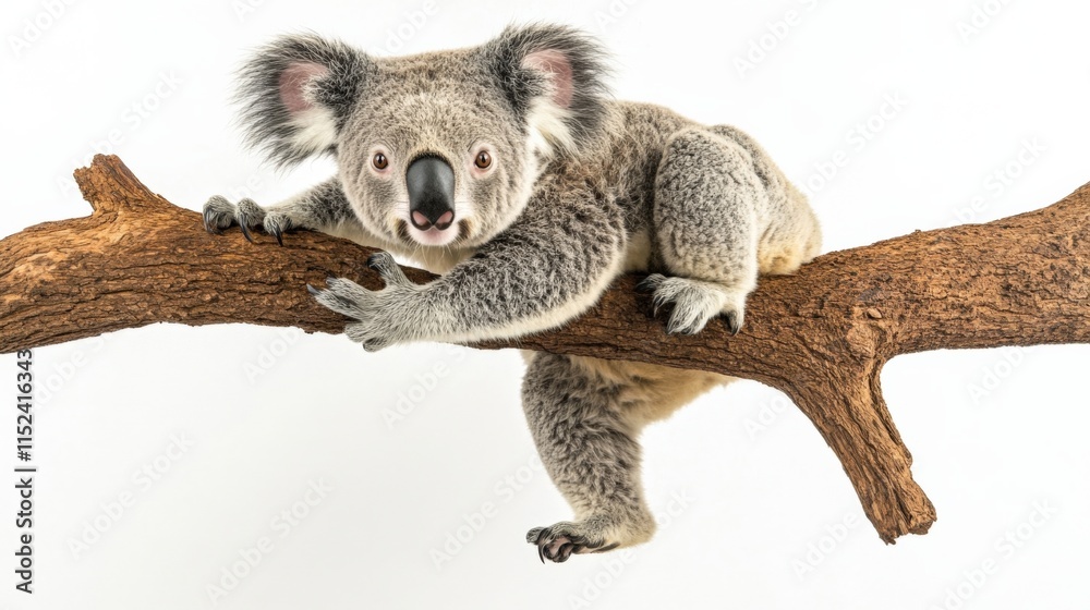 Naklejka premium a koala is perched on a tree branch