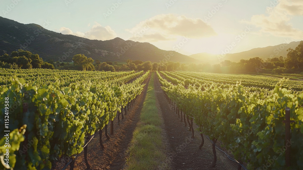 Fototapeta premium vineyard in the morning