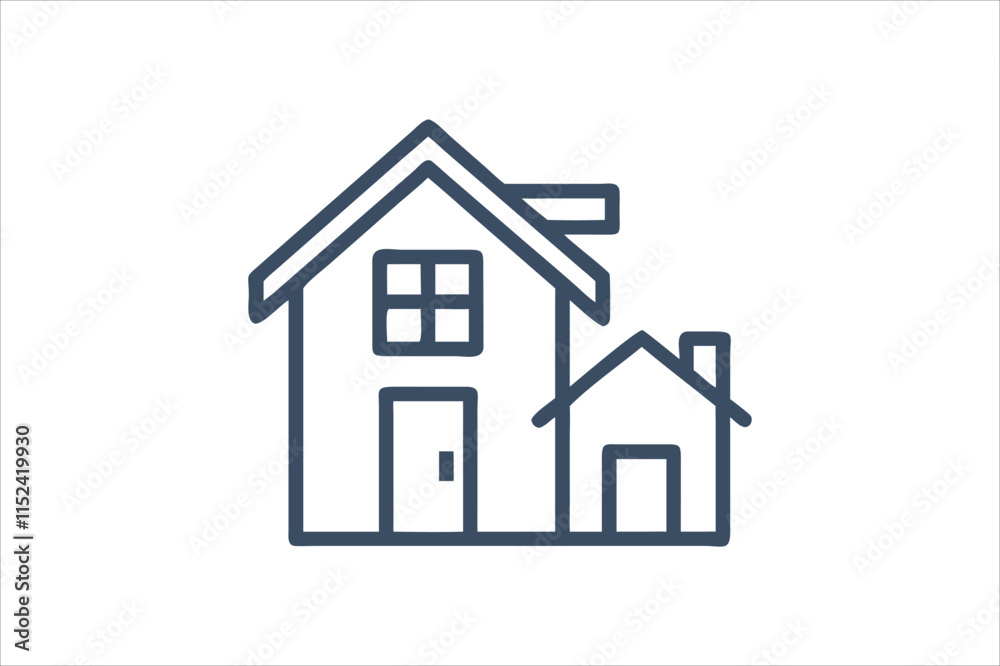 Web home icon set for websites and apps. Simple house symbol. Flat real estate sign. Main page pictogram in filled, thin line, outline and stroke style. Isolated illustration. Web home icon set for websites and apps. Simple house symbol. Flat real estate sign. Main page pictogram in filled, thin line, outline and stroke style. Isolated illustration.