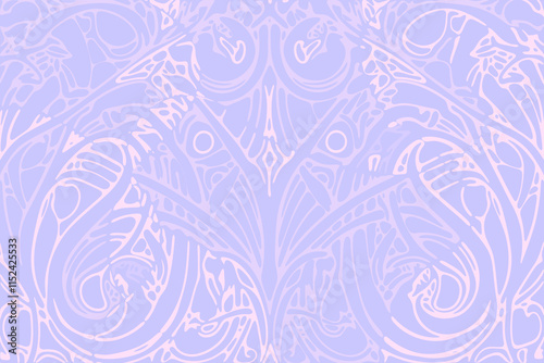 Elegant abstract design featuring intricate floral patterns in soft pastel colors