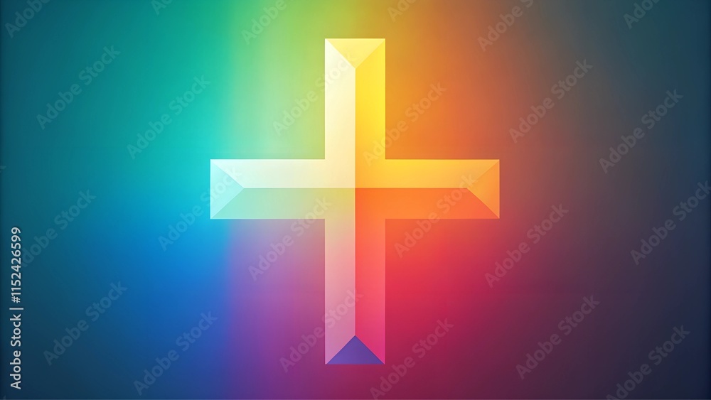 Fototapeta premium golden cross on dark background