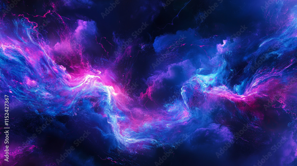 Realistic electric circle bolt lightning explosion. Magic thunder power effect in blue and purple color. Pain shock fantasy 3d discharge element. Neon glowing laser electrical hit burst vector