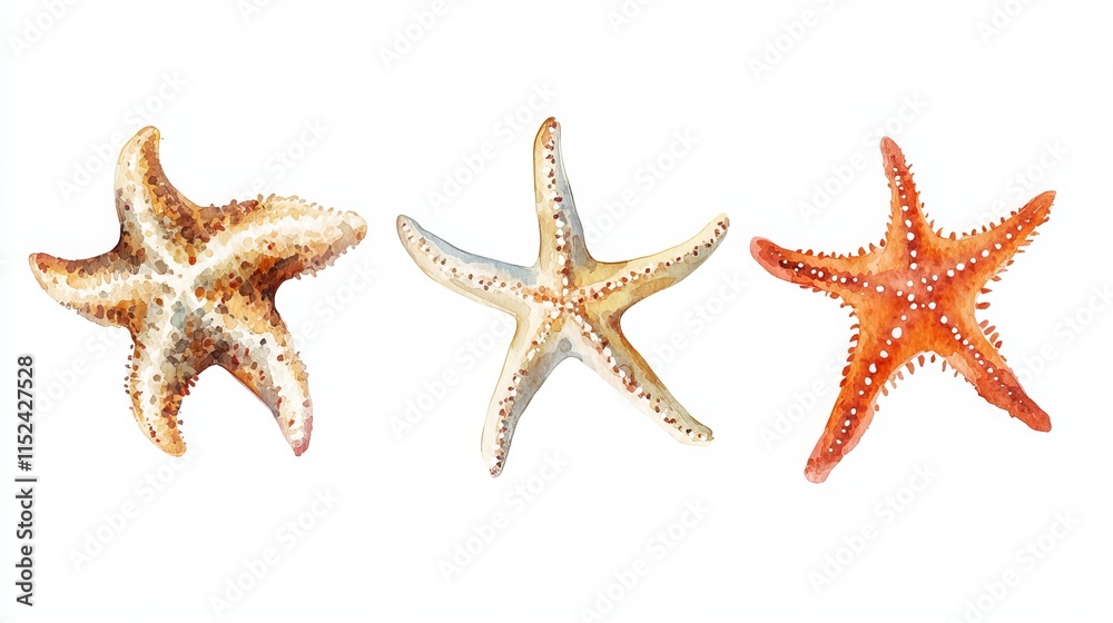 Sea-themed watercolor cards featuring marine creatures, starfish, coral, and fish. Ideal as nautical wallpaper or background. Hand-drawn with watercolor textures. Sea-themed watercolor cards featuring marine creatures, starfish, coral, and fish. Ideal as nautical wallpaper or background. Hand-drawn with watercolor textures.