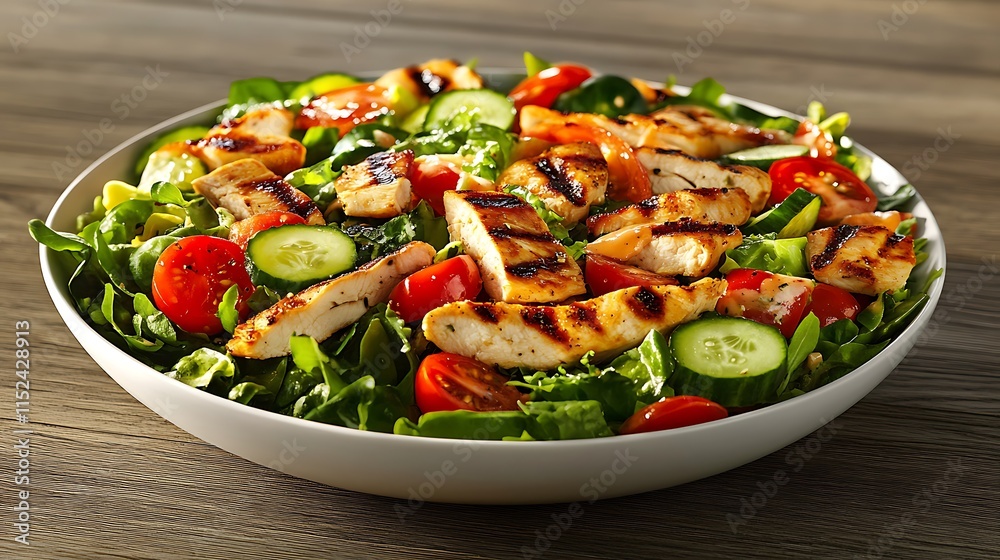 Grilled Chicken Salad with Tomatoes and Cucumbers Grilled Chicken Salad with Tomatoes and Cucumbers