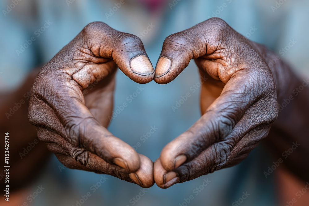 Fototapeta premium Hands creating a heart shape, symbolizing love, care, unity