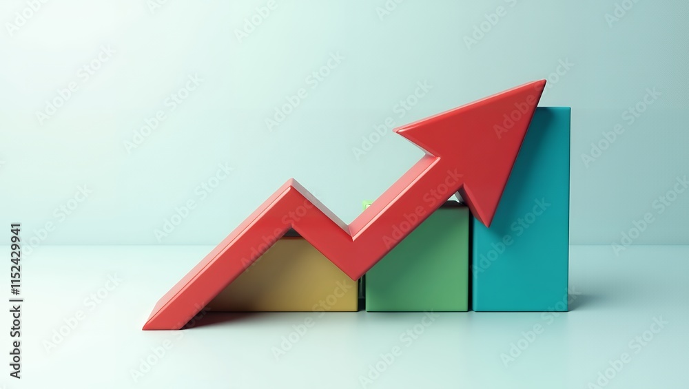 Red upward arrow showing rising trend of market isolated on transparent background Red upward arrow showing rising trend of market isolated on transparent background
